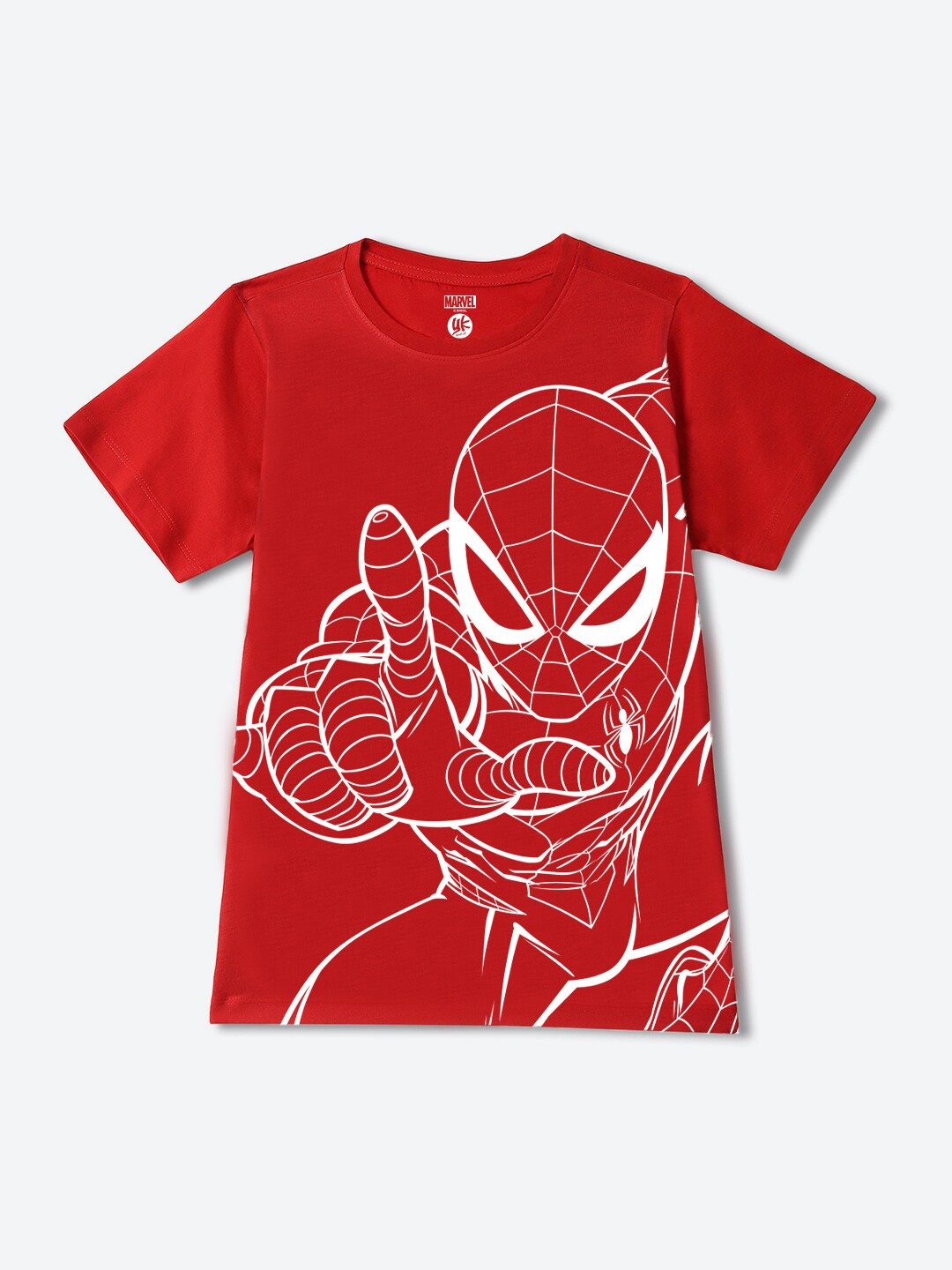 

YK Marvel Boys Printed Raw Edge T-shirt, Red