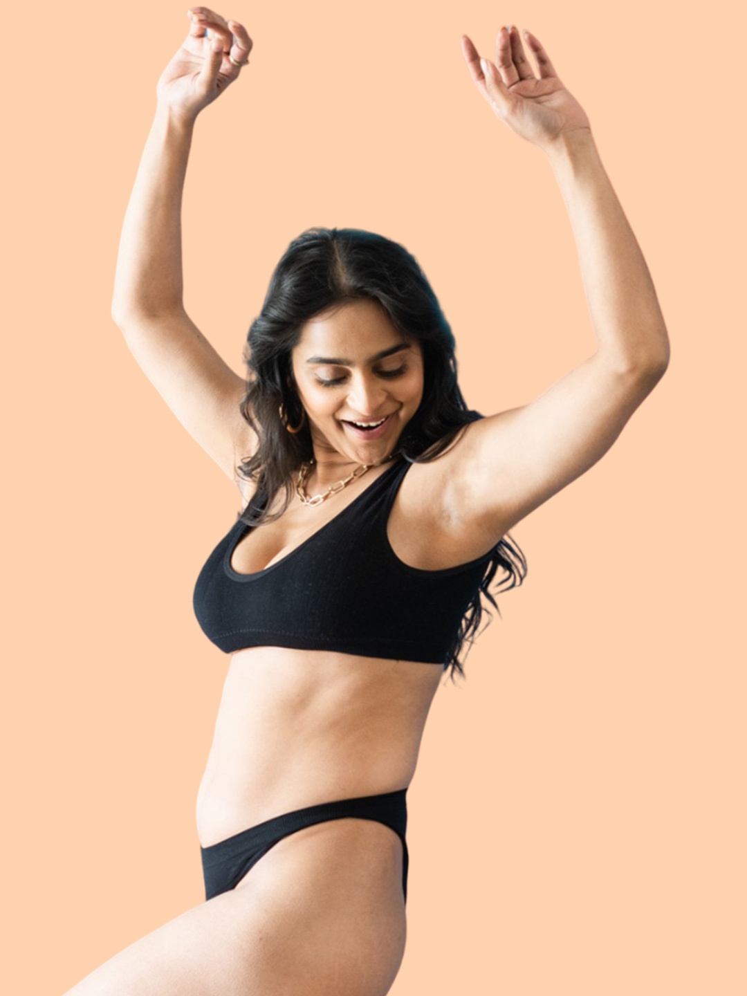 

Basiq Damien Lightly Padded Bra with High-Rise Briefs, Black
