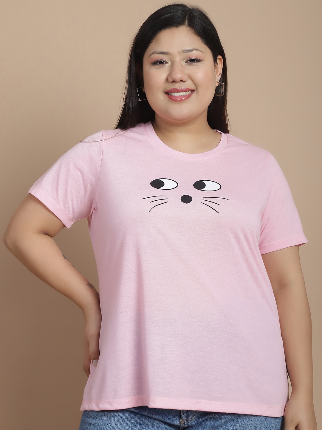 

Rute Women Printed Pockets T-shirt, Pink