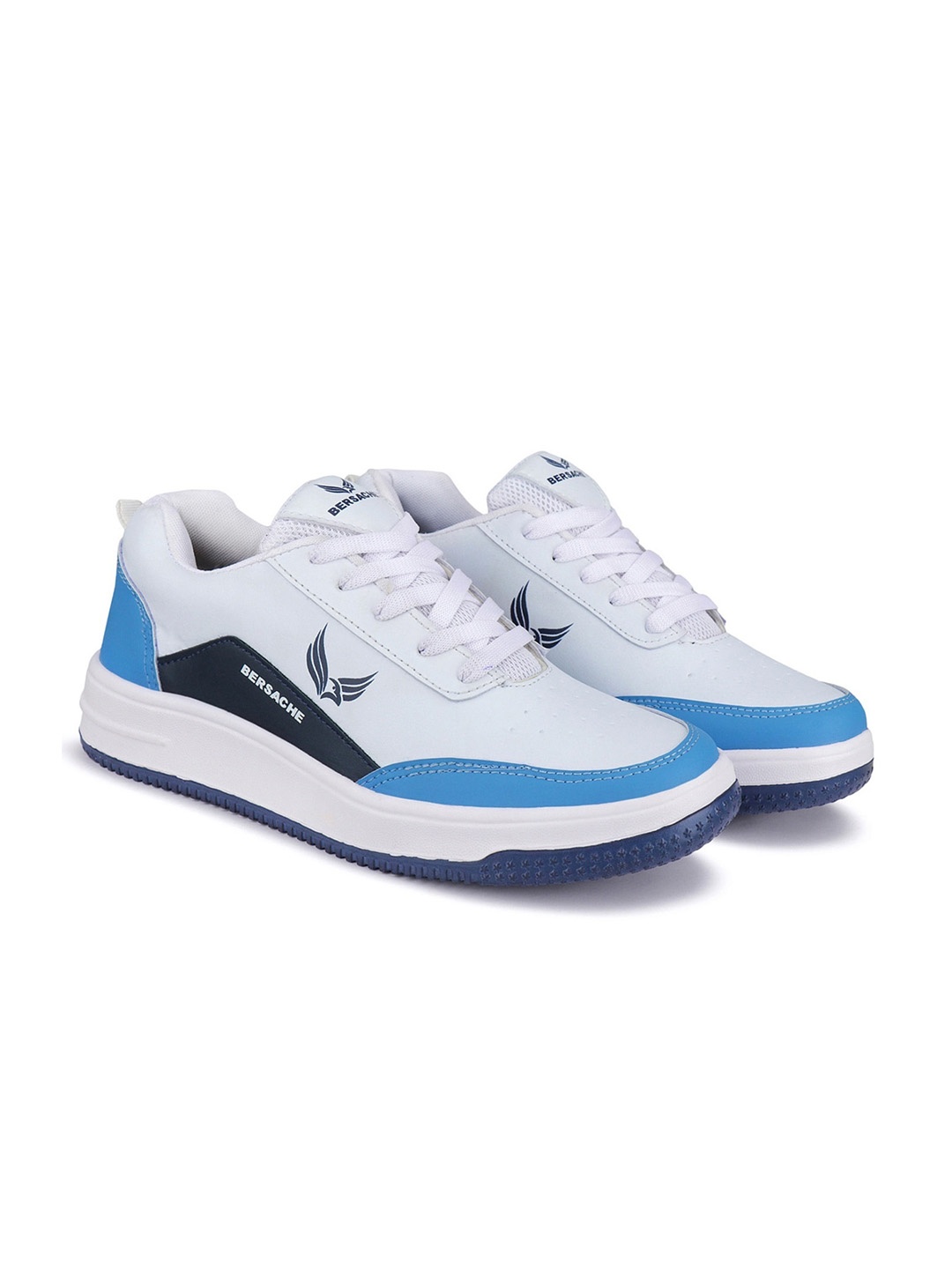 

BERSACHE Men Colourblocked Round Toe Canvas Sneakers, Blue