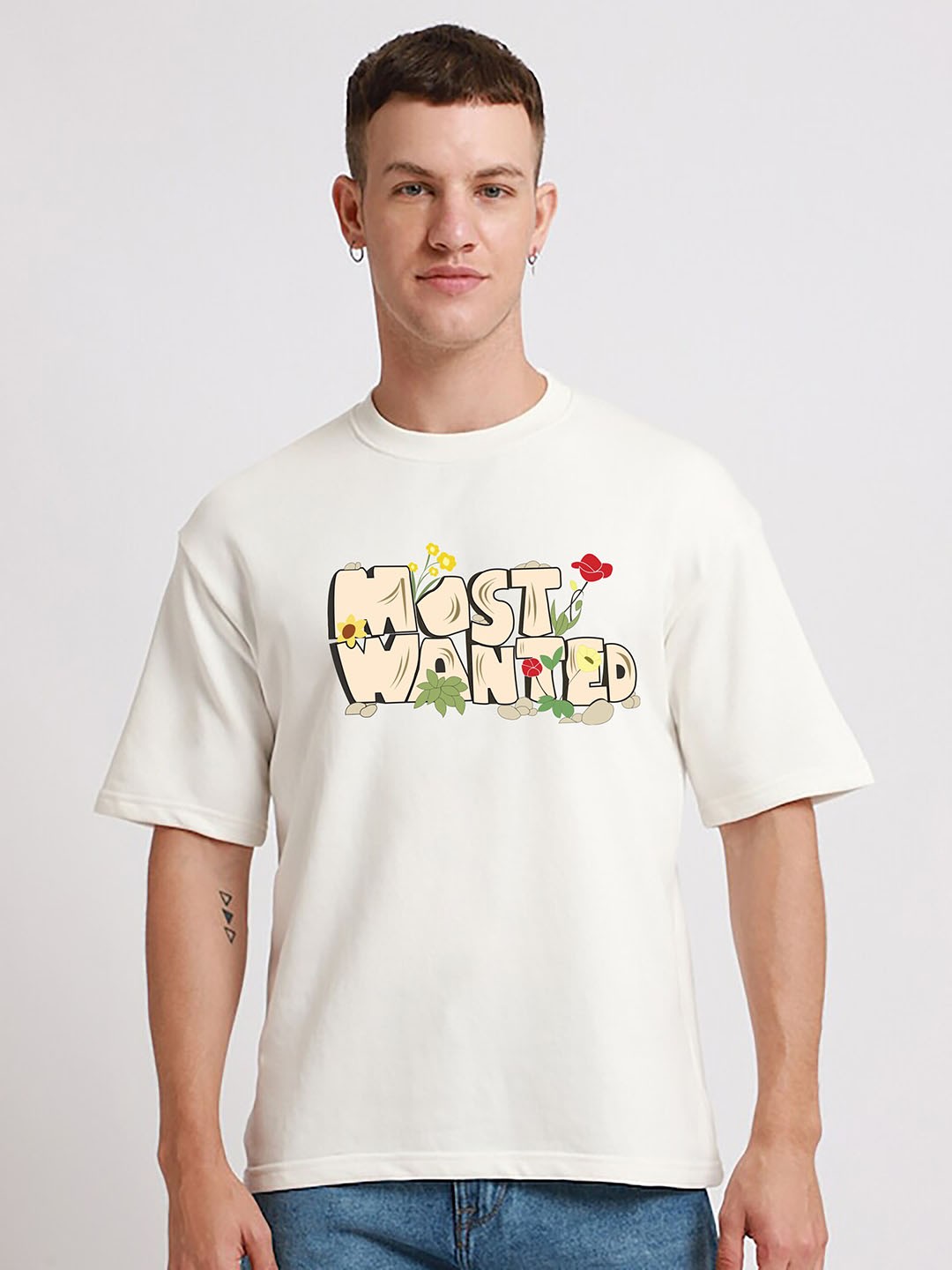 

MISCHIEF MONKEY Men Typography Printed Applique T-shirt, White