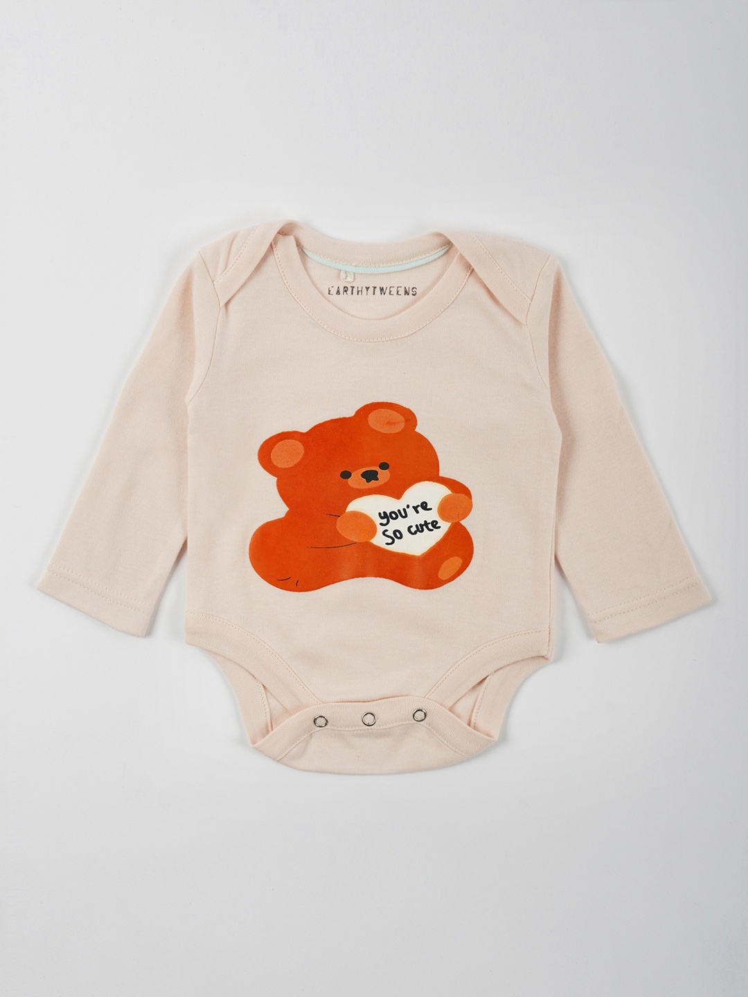 

BAESD Infants Printed Cotton Bodysuit, Beige