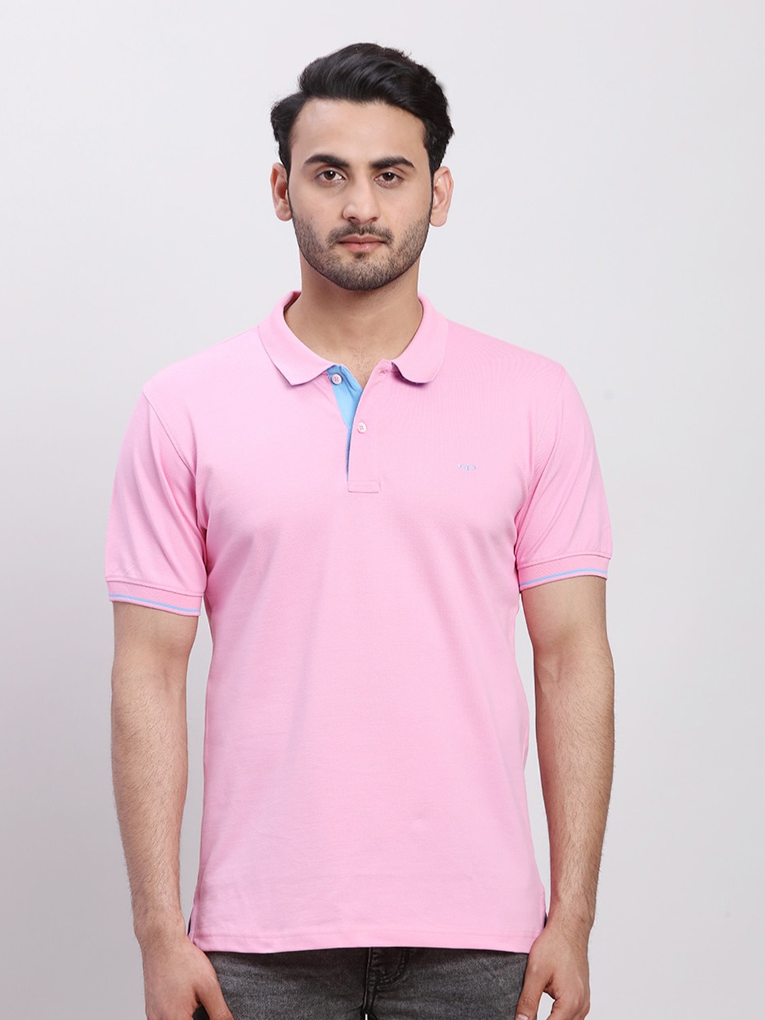 

ColorPlus Men Polo Collar T-shirt, Red