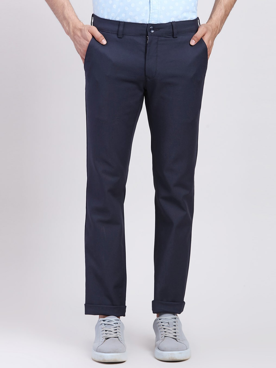 

ColorPlus Men Slim Fit Chinos Trousers, Blue