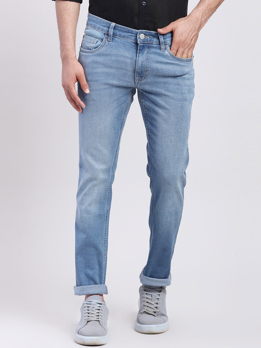 

ColorPlus Men Slim Fit Mid-Rise Jeans, Blue