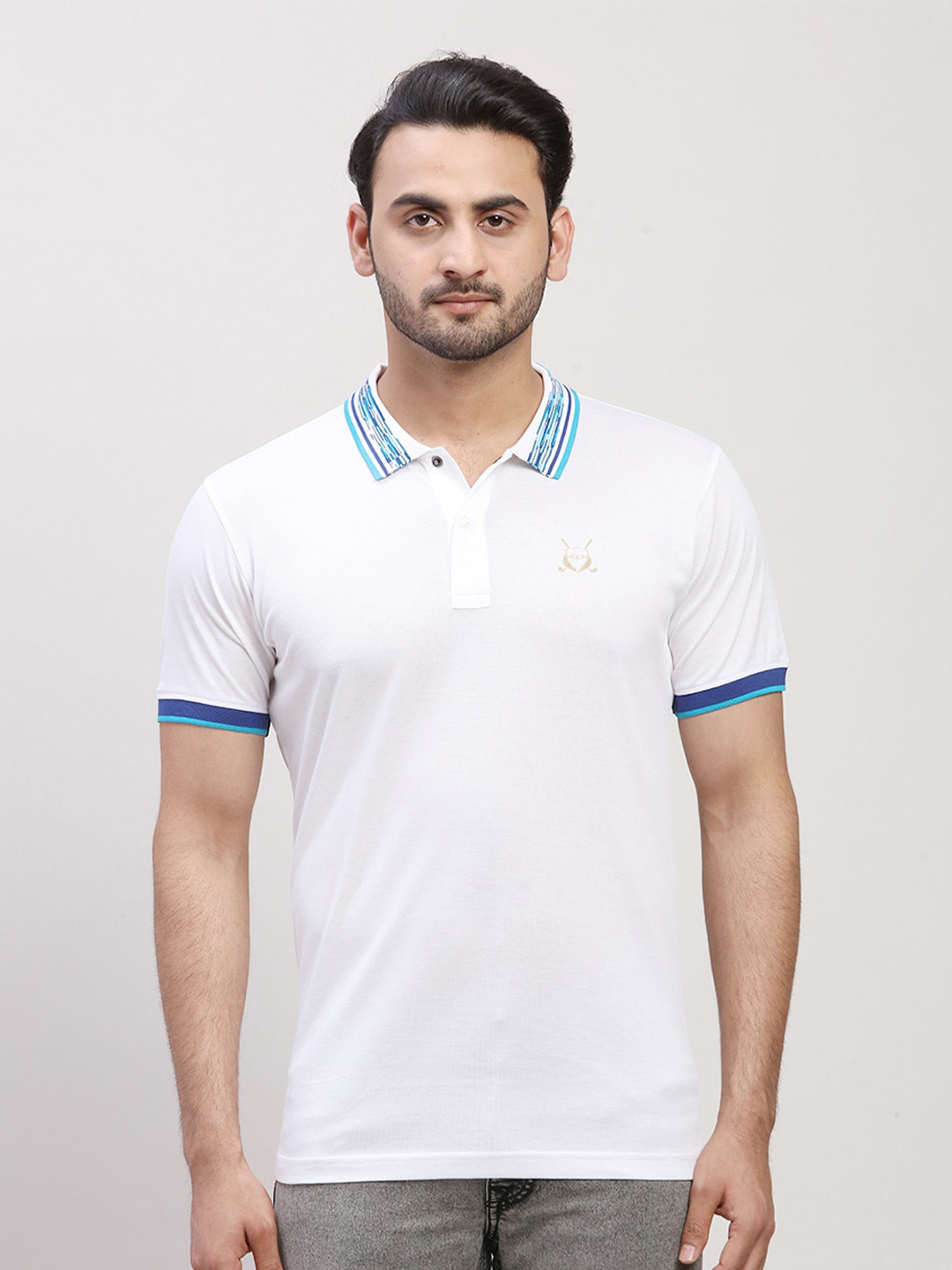 

ColorPlus Men Polo Collar T-shirt, White