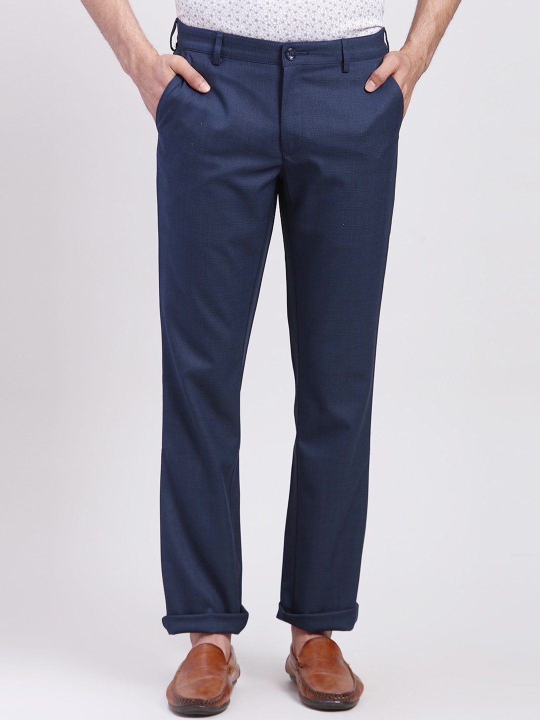 

ColorPlus Men Slim Fit Chinos Trousers, Blue