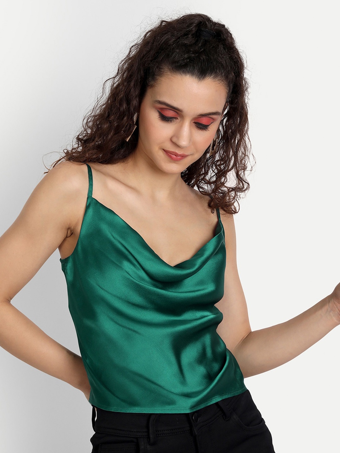 

ESSQUE Satin Top, Green
