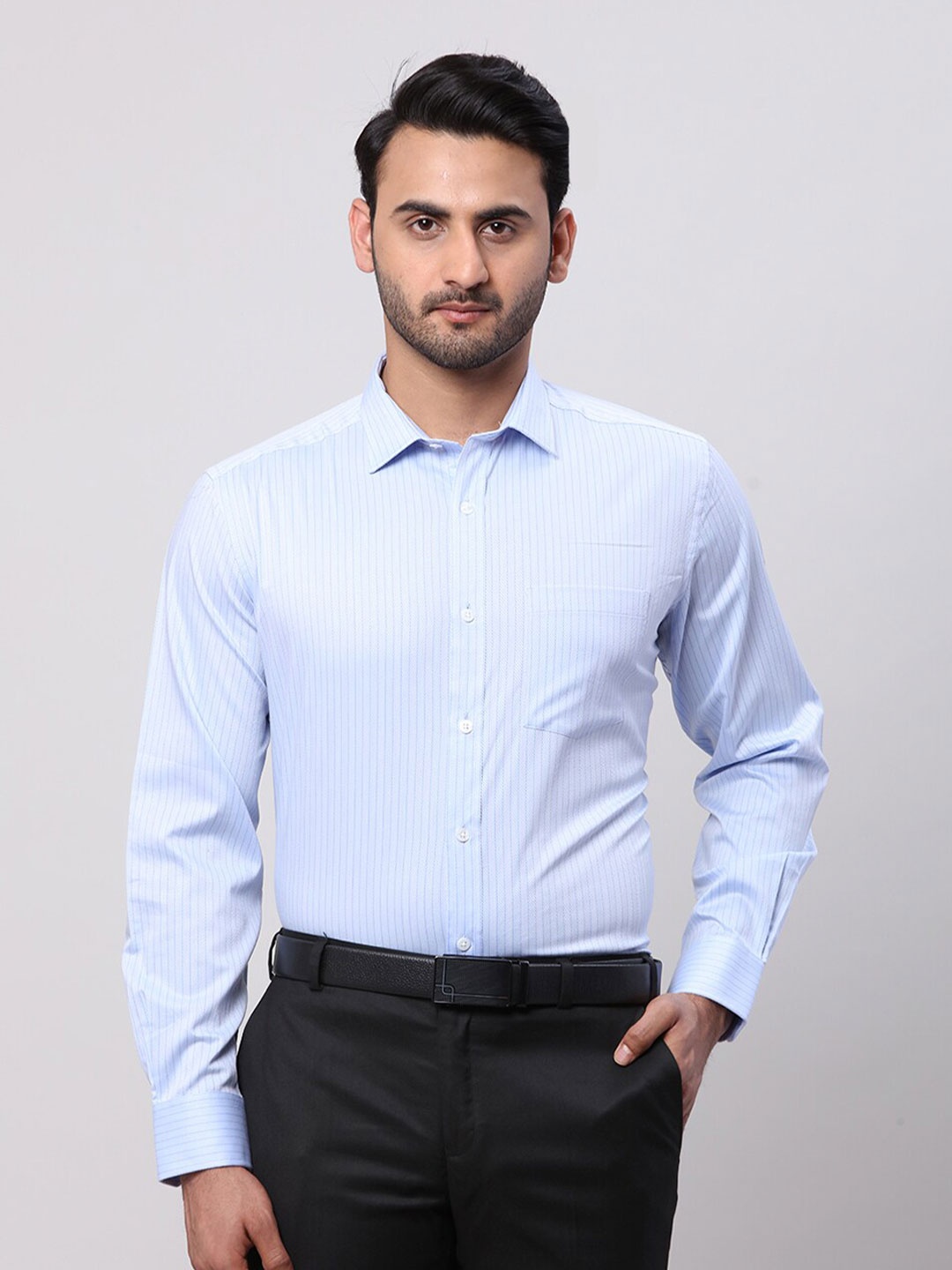 

Park Avenue Men Opaque Striped Formal Shirt, Blue