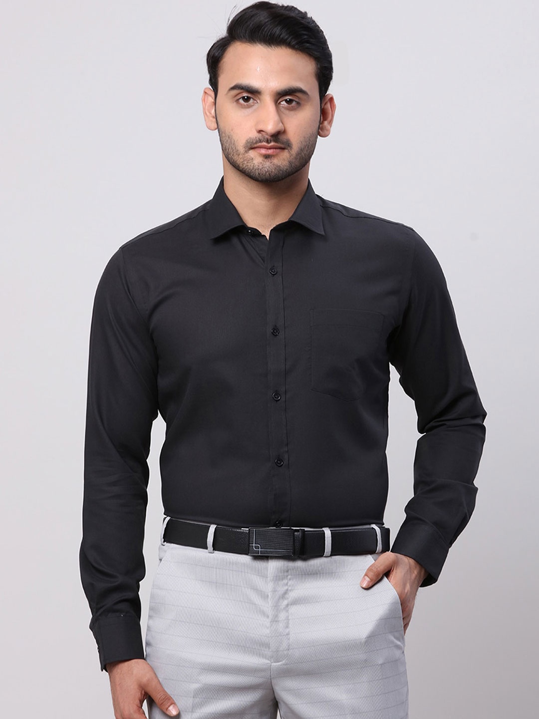 

Park Avenue Men Slim Fit Opaque Formal Shirt, Black