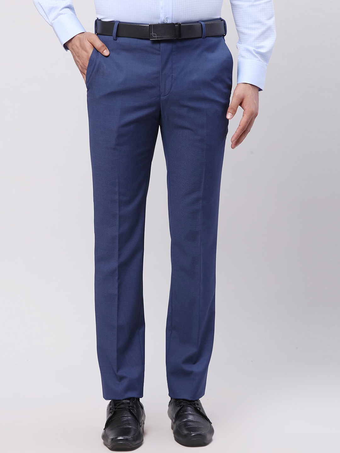 

Park Avenue Men Slim Fit Formal Trousers, Blue