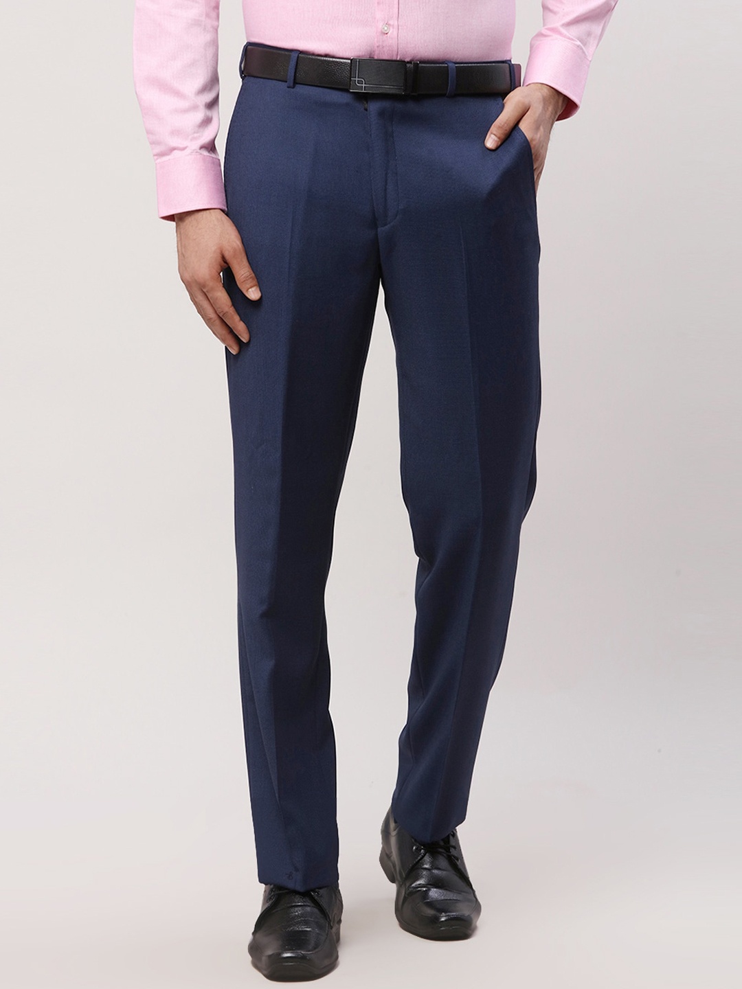 

Park Avenue Men Slim Fit Formal Trousers, Blue