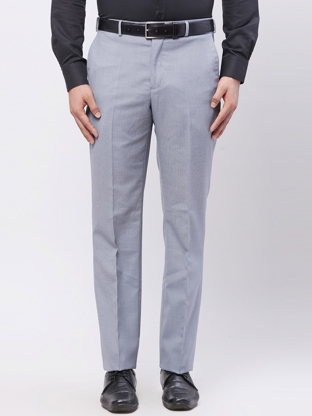 

Park Avenue Men Textured Formal Trousers, Grey