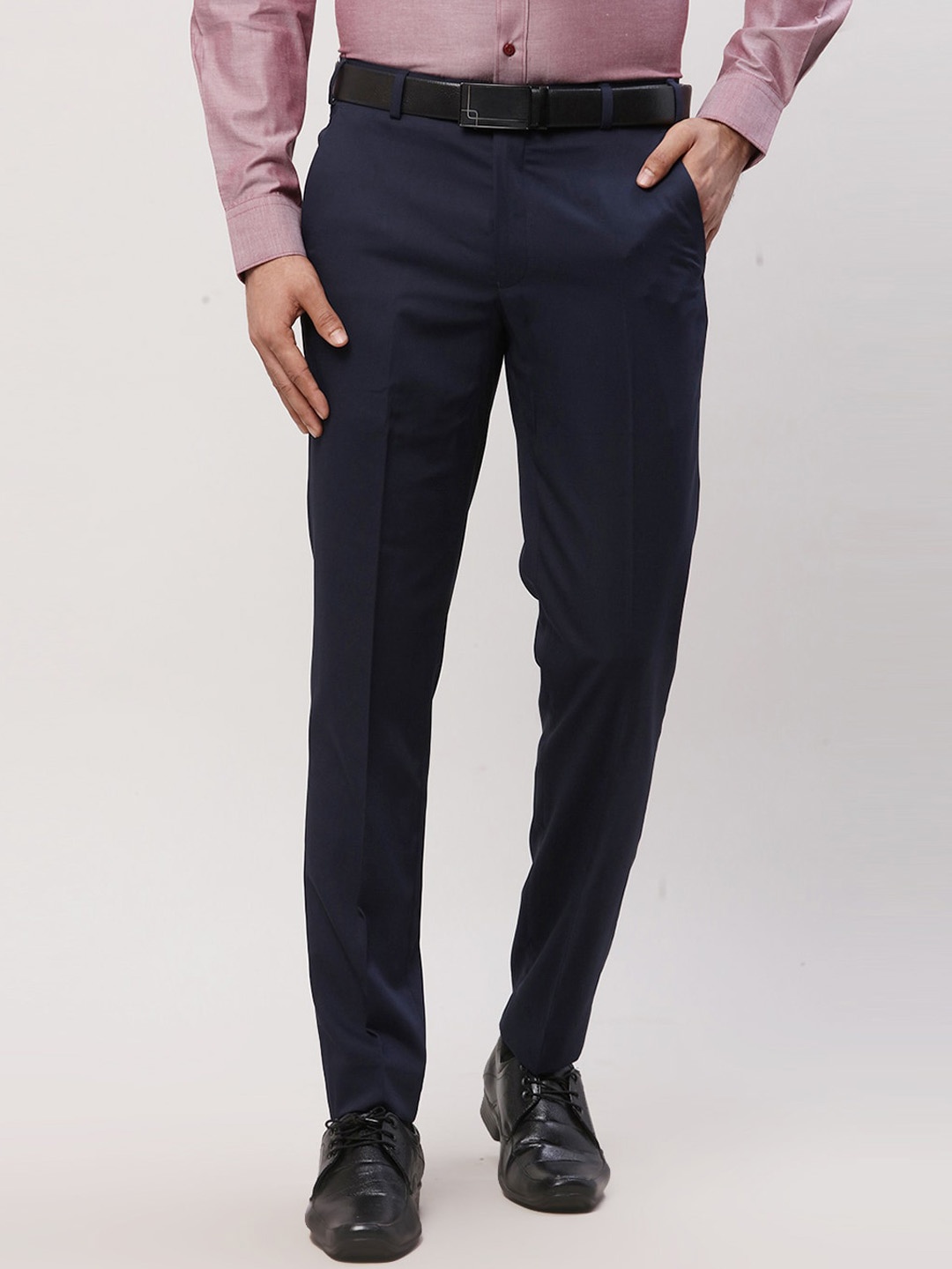 

Park Avenue Men Mid-Rise Slim Fit Trousers, Blue