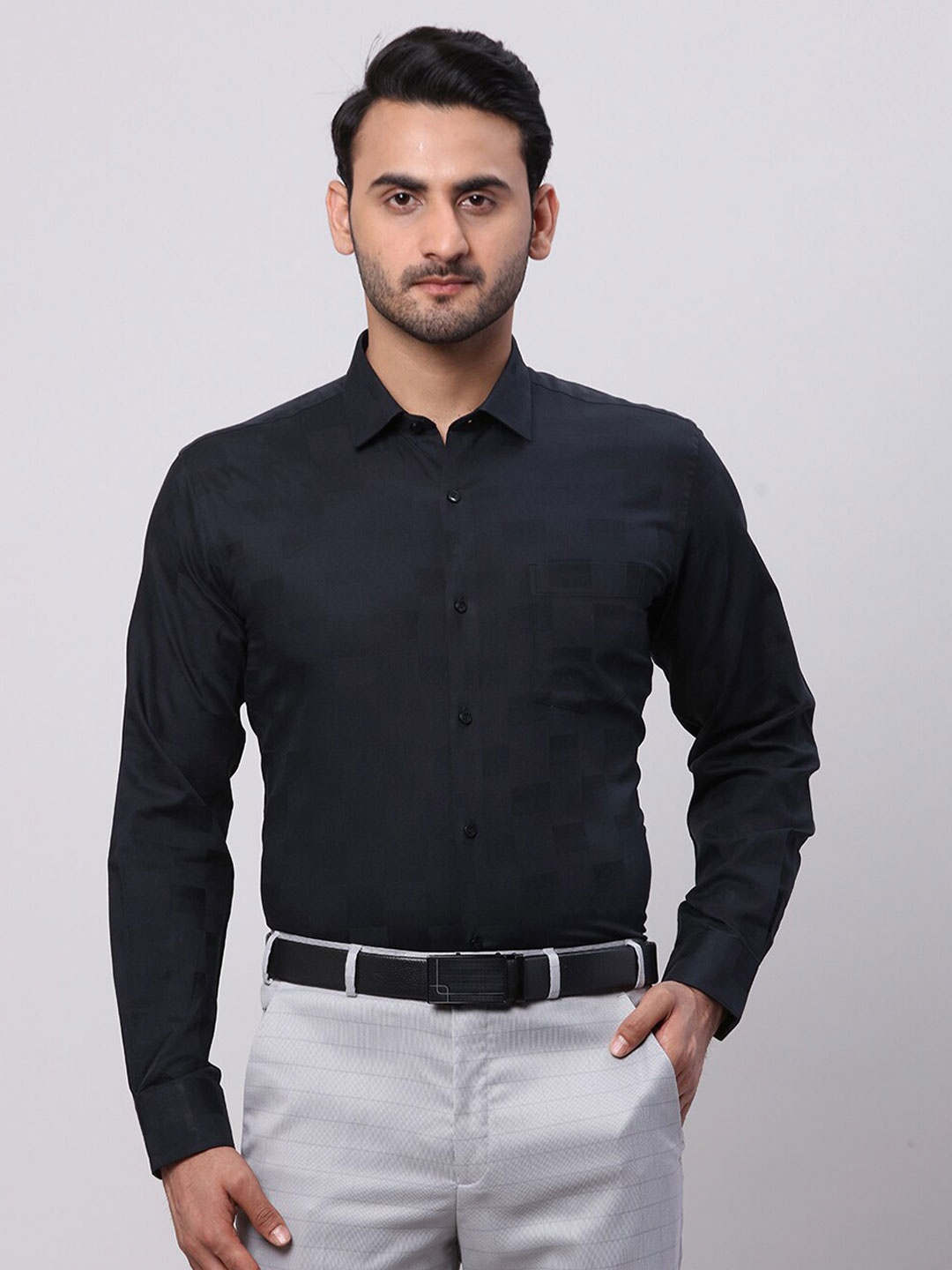 

Park Avenue Men Slim Fit Opaque Formal Shirt, Black