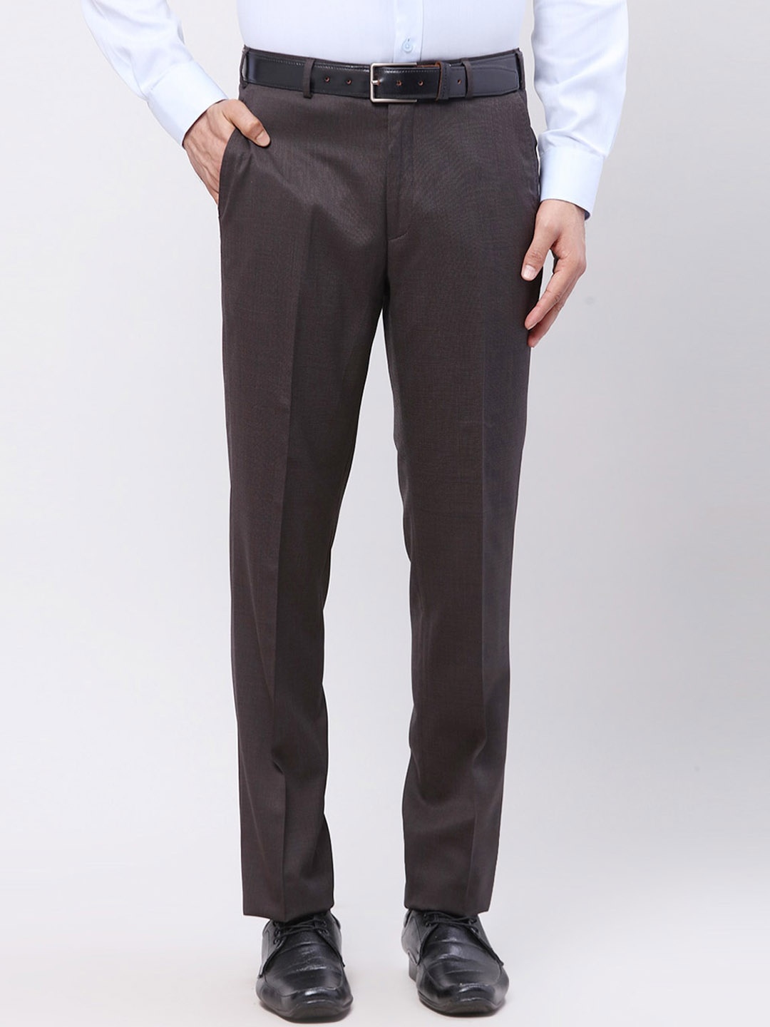 

Park Avenue Men Mid-Rise Regular Fit Formal Trousers, Brown