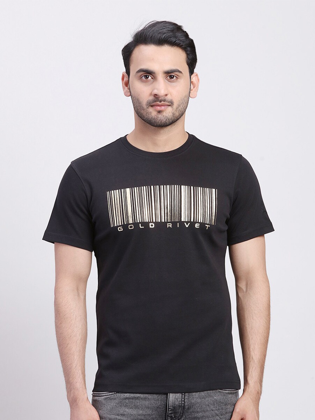 Parx Men Typography Printed T-shirt, Black