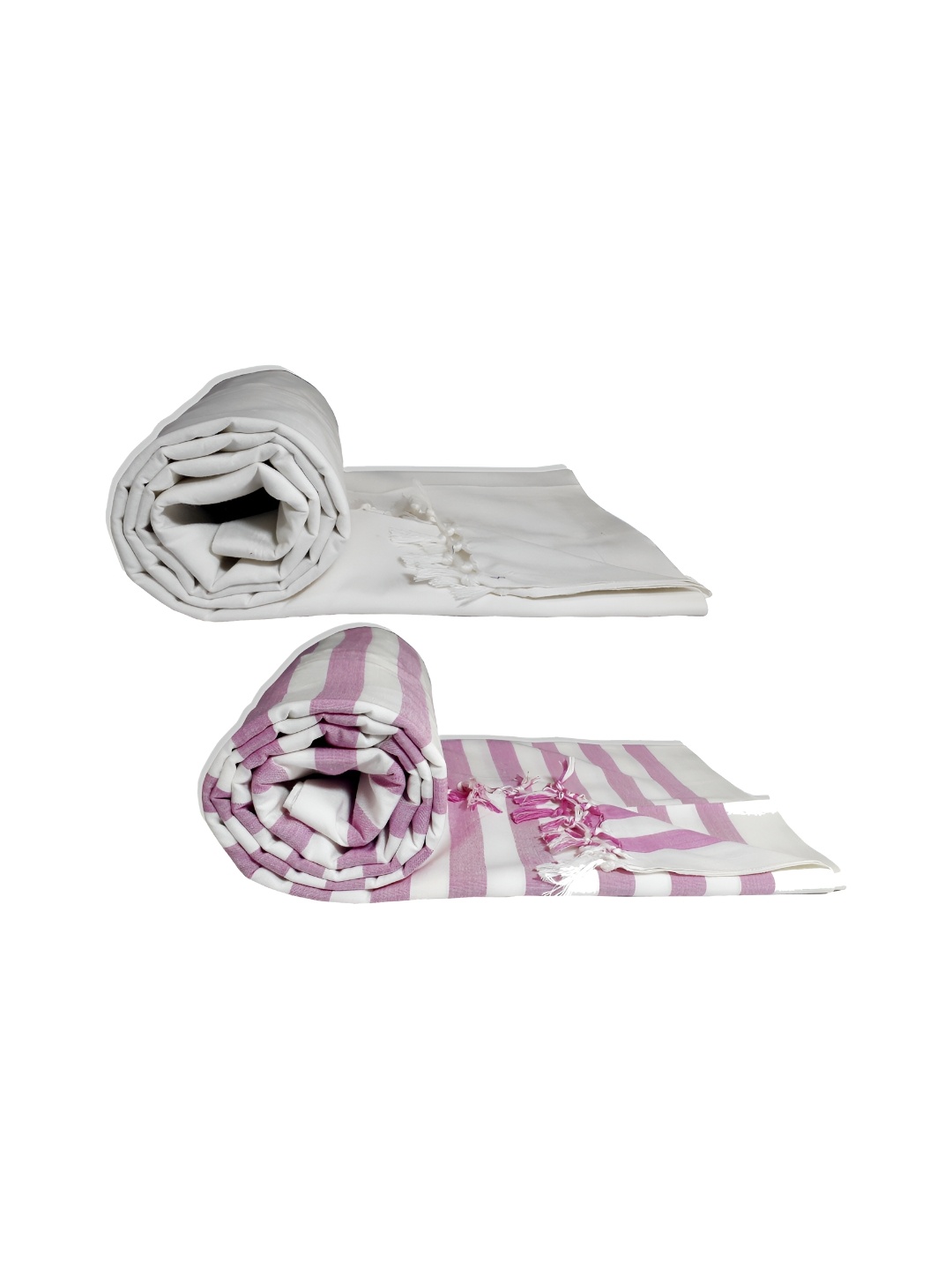 

RIYA SHREE Purple & Grey 2 Pieces Striped AC Room Single Bed Blanket