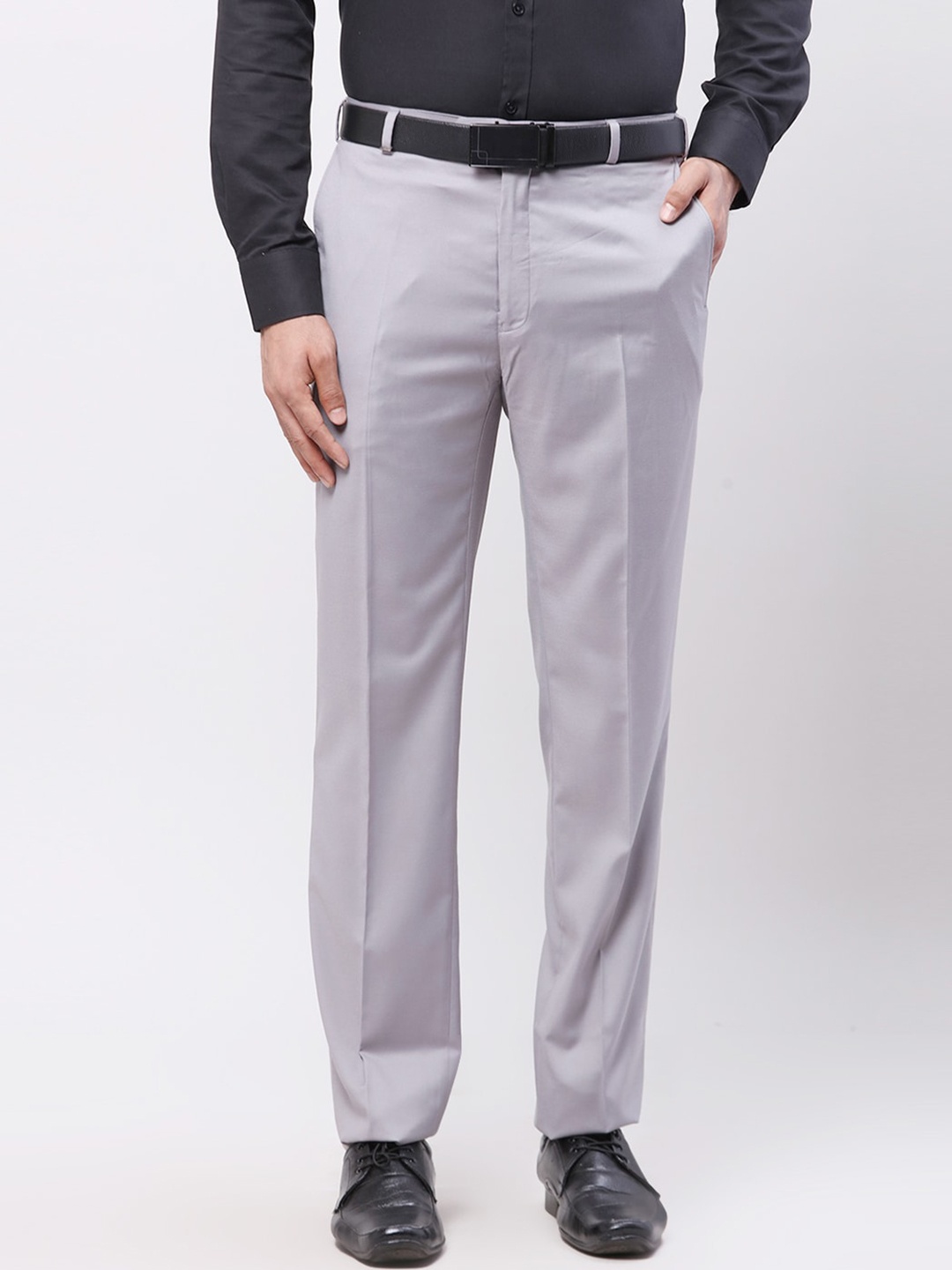 

Raymond Men Contemporary Fit Formal Trousers, Grey