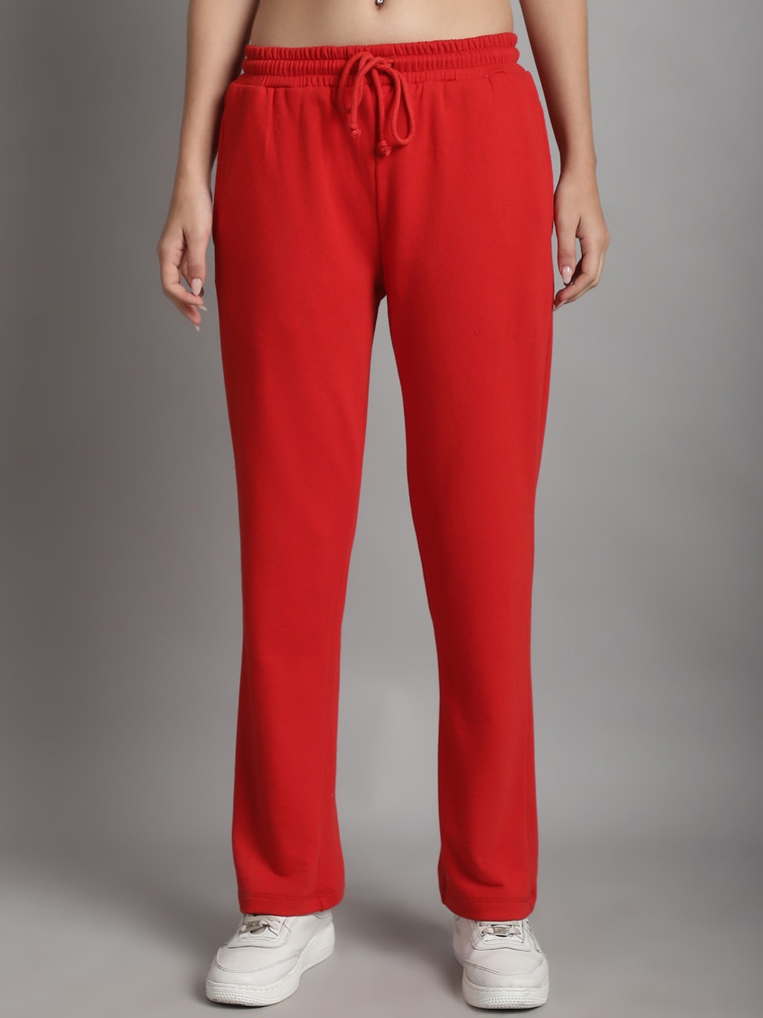 

Rute Women Cotton Mid-Rise Track Pants, Red