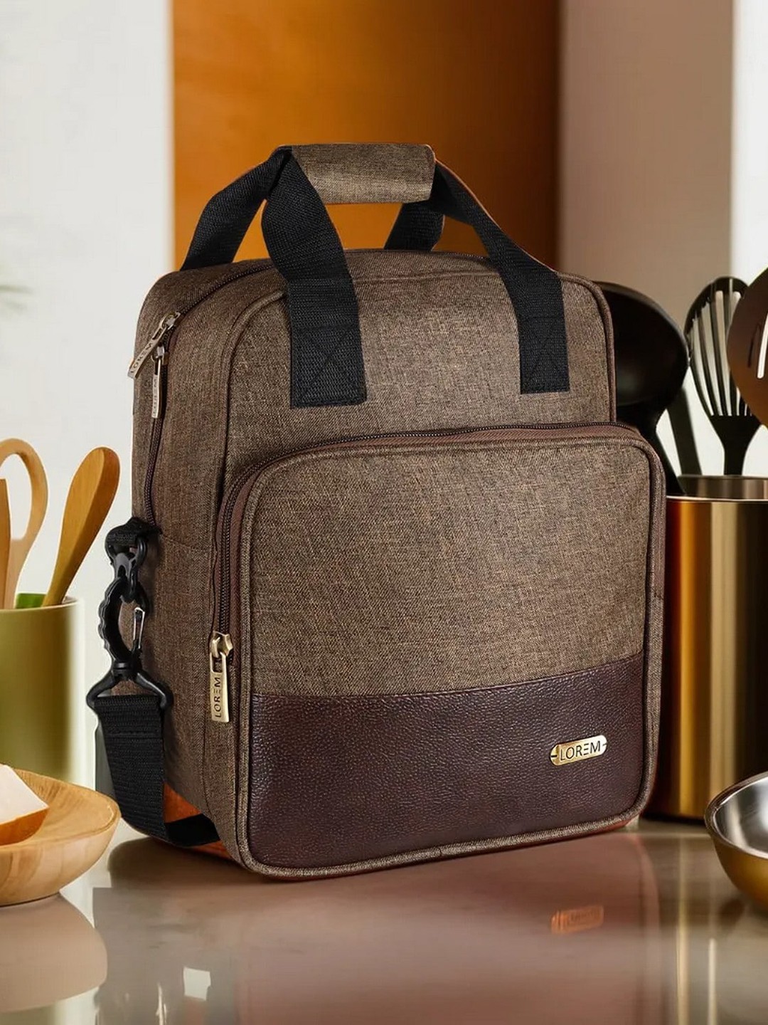 

LOREM Unisex Insulated Lunch bags Travel Accessory, Khaki