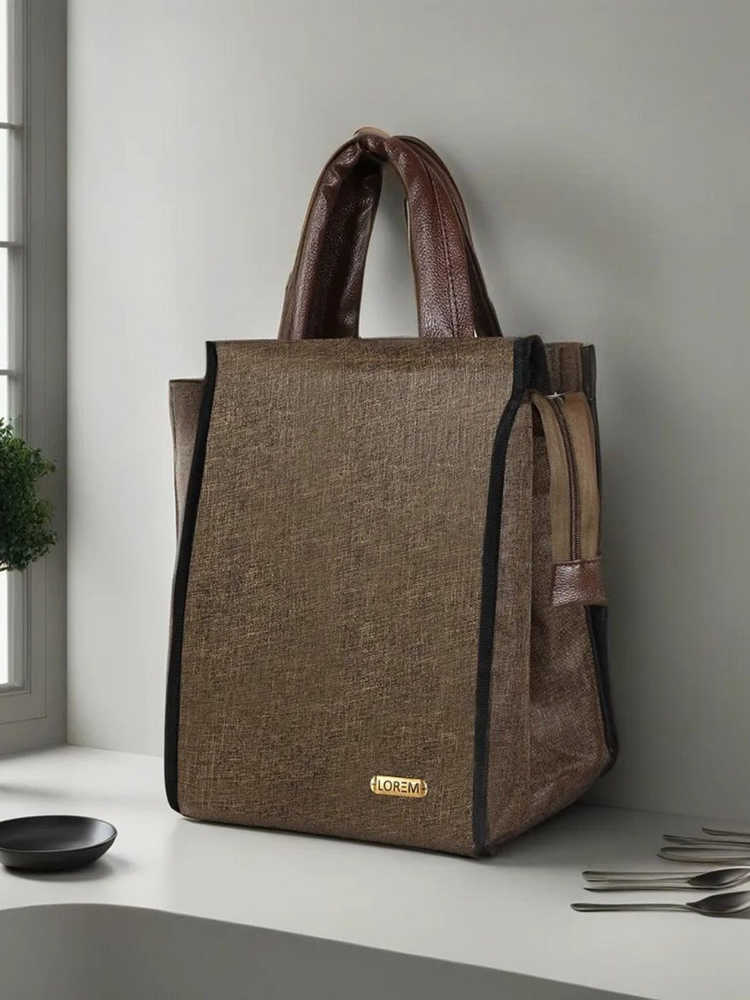 

LOREM Unisex Prints Insulated Lunch bags Travel Accessory, Khaki