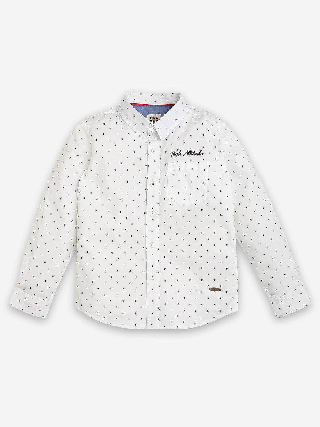 

Ed-a-Mamma Boys Premium Opaque Printed Casual Shirt, White