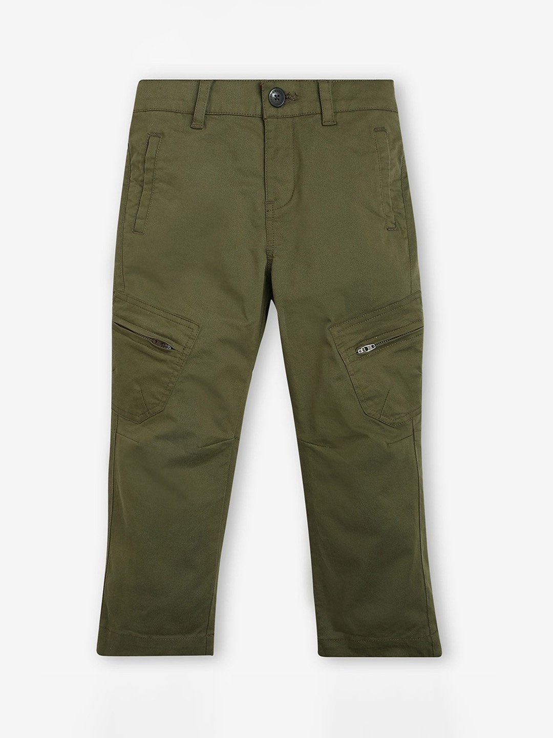 

Ed-a-Mamma Boys Cotton Relaxed Cargos Trousers, Olive