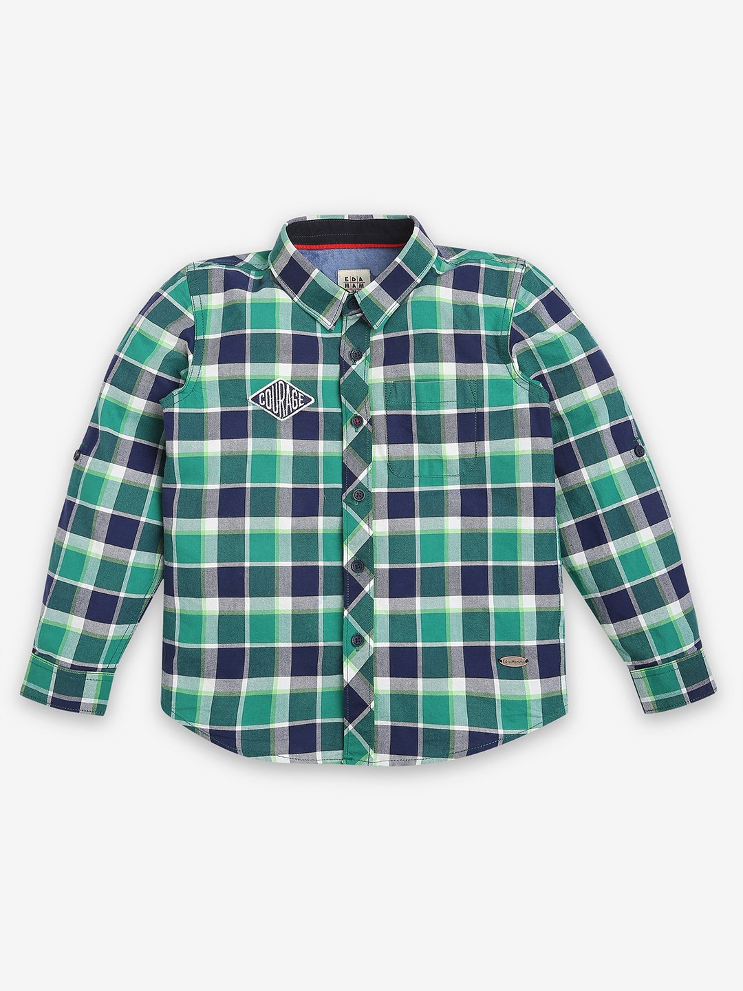 

Ed-a-Mamma Boys Premium Tartan Checks Opaque Checked Casual Shirt, Green