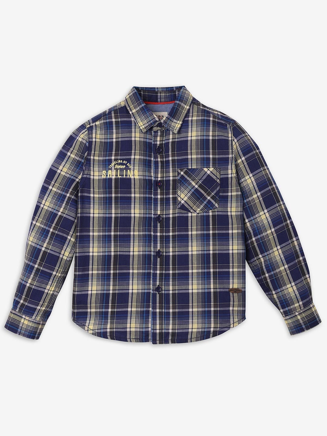 

Ed-a-Mamma Boys Premium Tartan Checks Opaque Checked Casual Shirt, Blue