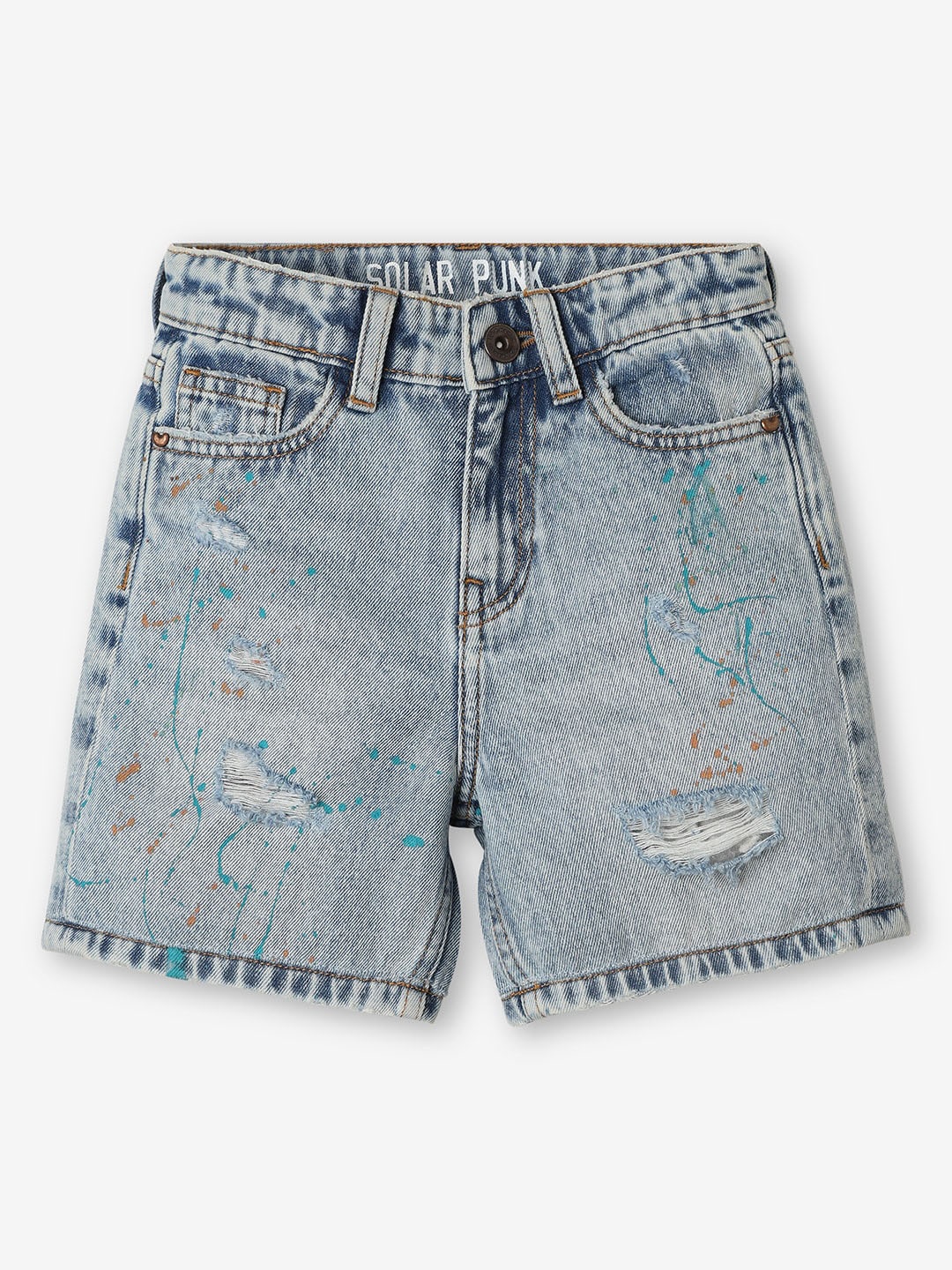 

Ed-a-Mamma Boys Washed Denim Shorts Technology, Blue