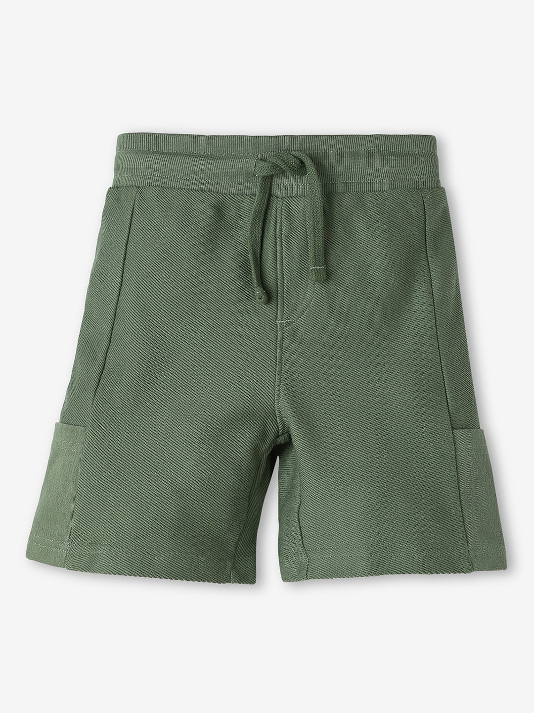 

Ed-a-Mamma Boys Solid Shorts With Drawstring Closure, Olive