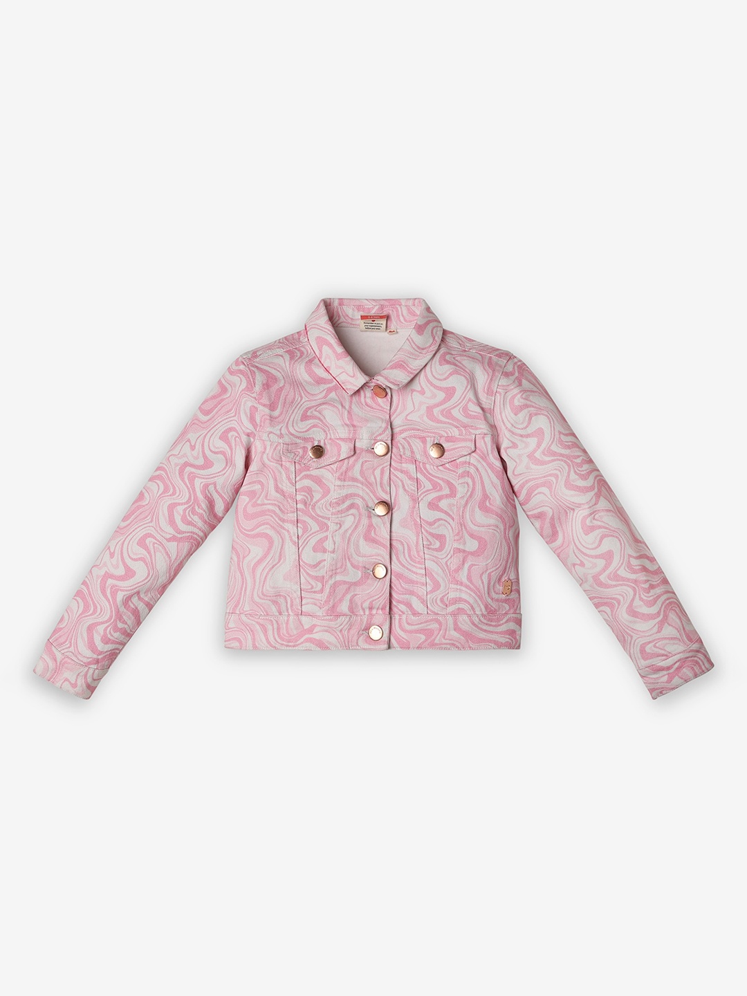 Ed-a-Mamma Girls Floral Cotton Crop Tailored Jacket, Pink