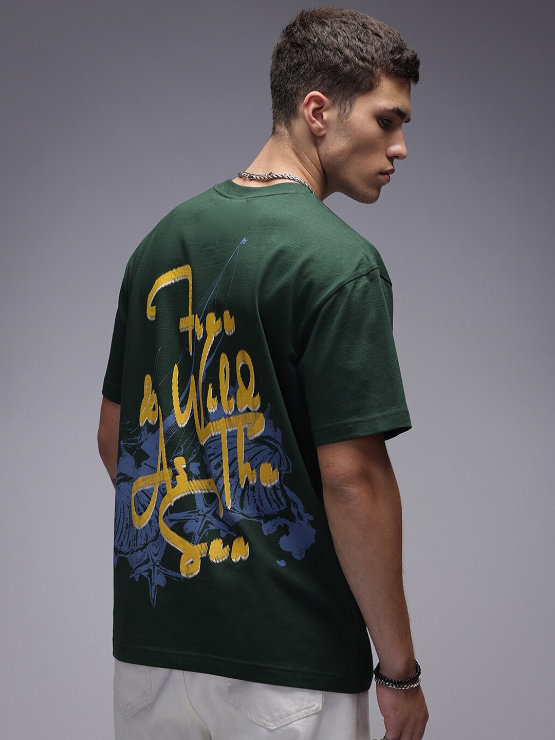

H&M Cotton 3D Graphic Printed T-shirt, Green