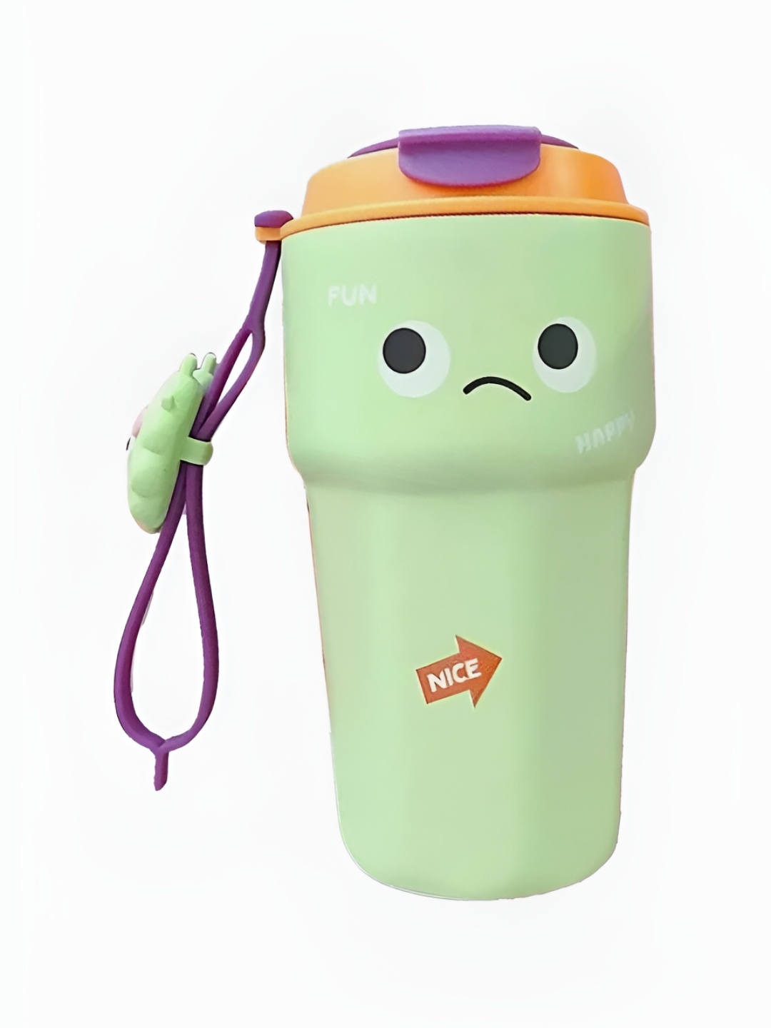 

Little Surprise Box LLP Green & Orange Stainless Steel Printed Water Bottle 450ml