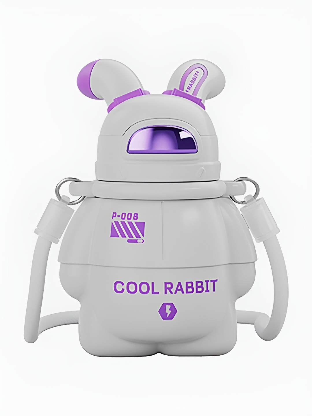 

Little Surprise Box LLP White & Purple Stainless Steel Printed Water Bottle 470ml