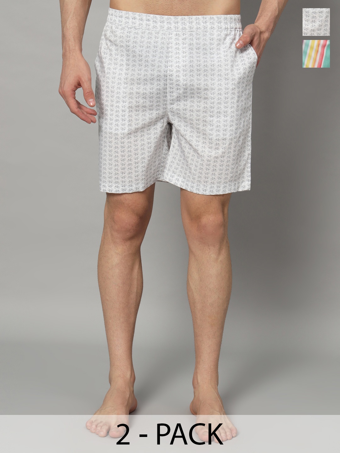 

OWO THE LABEL Pack Of 2 Pure Cotton Boxers OTLMB13_16-S, White