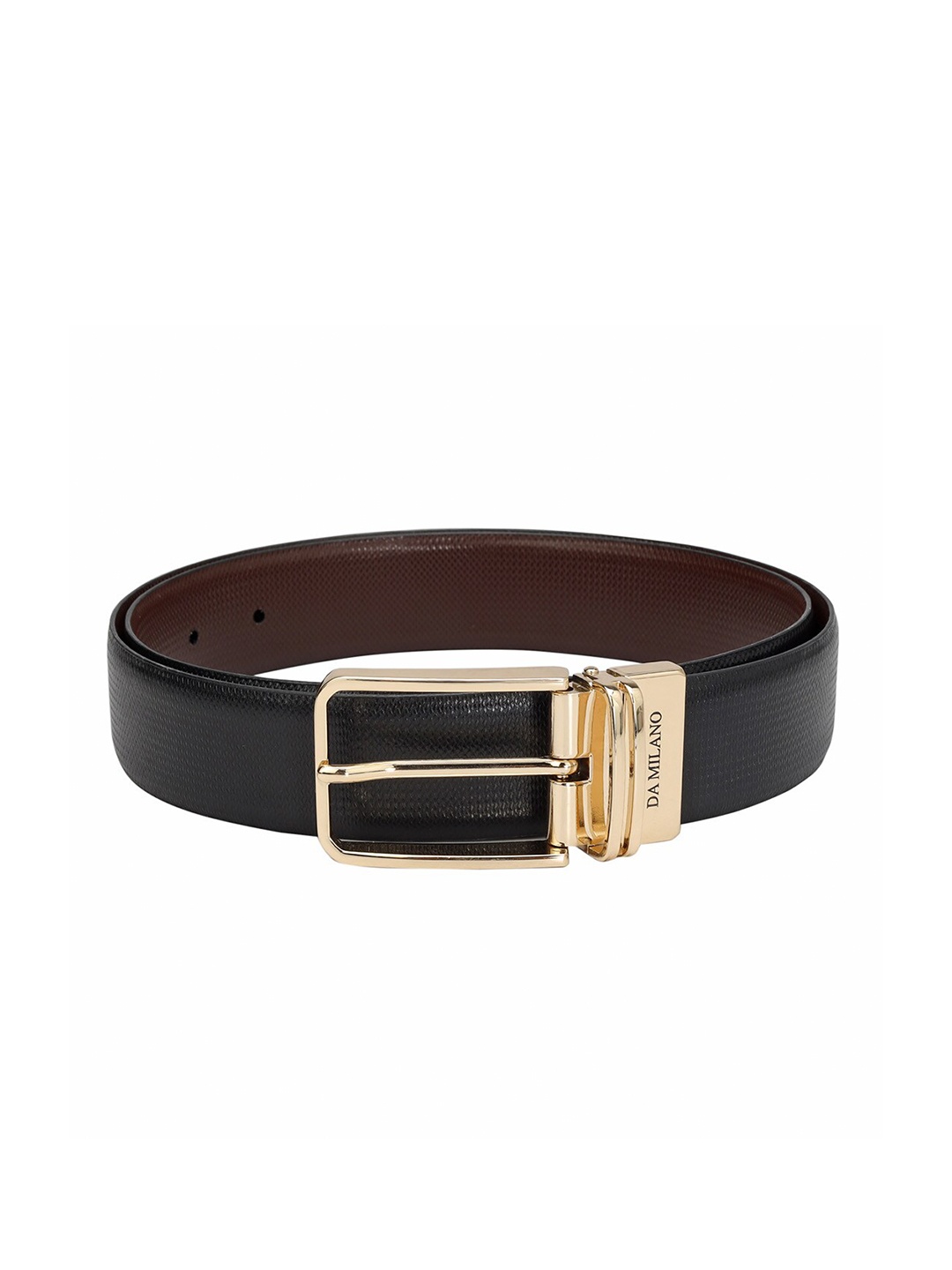 

Da Milano Men Leather Reversible Formal Belt, Black