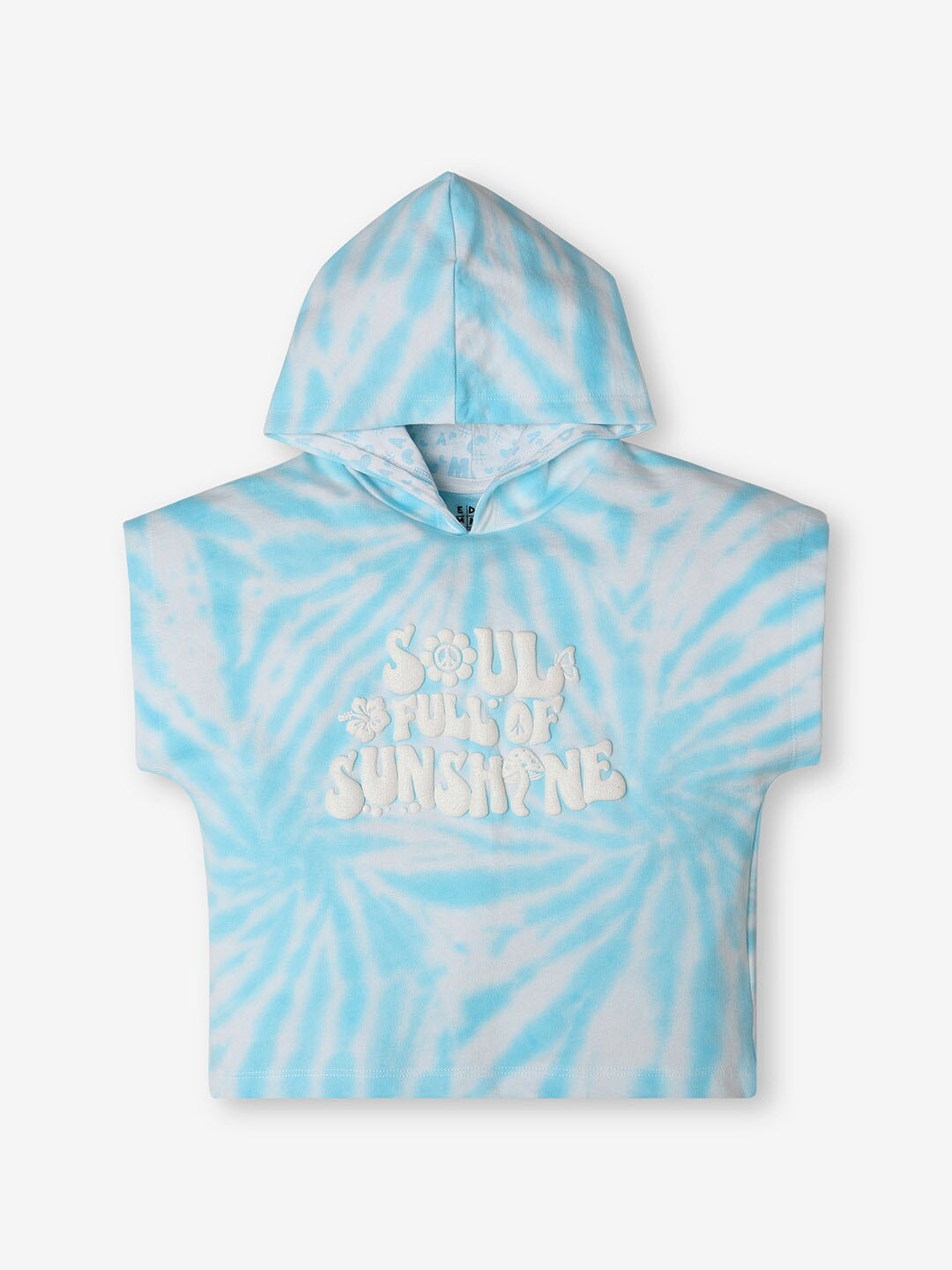 

Ed-a-Mamma Girls Printed Hooded Bio Finish Pockets T-shirt, Blue