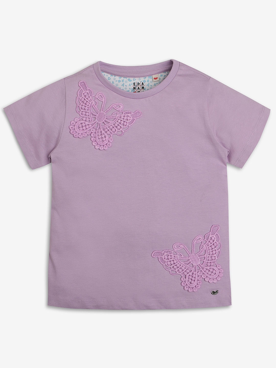 

Ed-a-Mamma Girls Typography Bio Finish T-shirt, Lavender