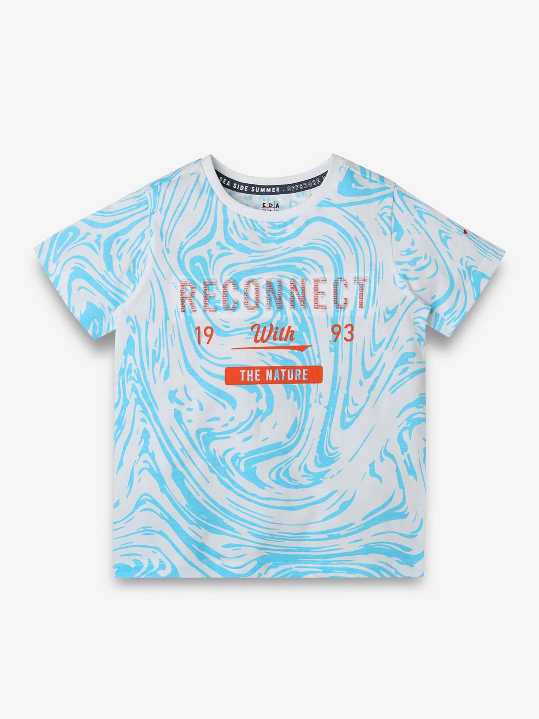 

Ed-a-Mamma Boys Typography Printed Bio Finish T-shirt, Blue