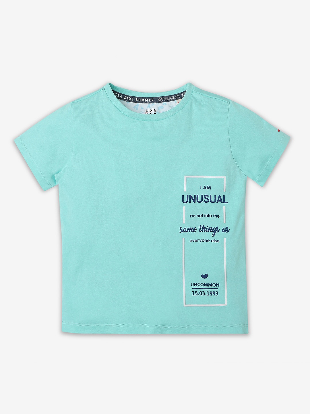 Ed-a-Mamma Boys Typography Printed Bio Finish Pockets T-shirt, Green