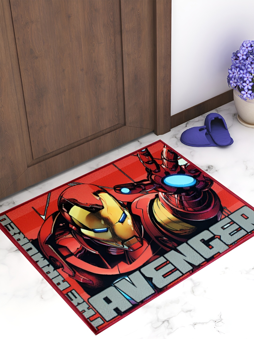 

Athom Living Red & Grey Marvel Avengers Printed Anti-Skid Doormat