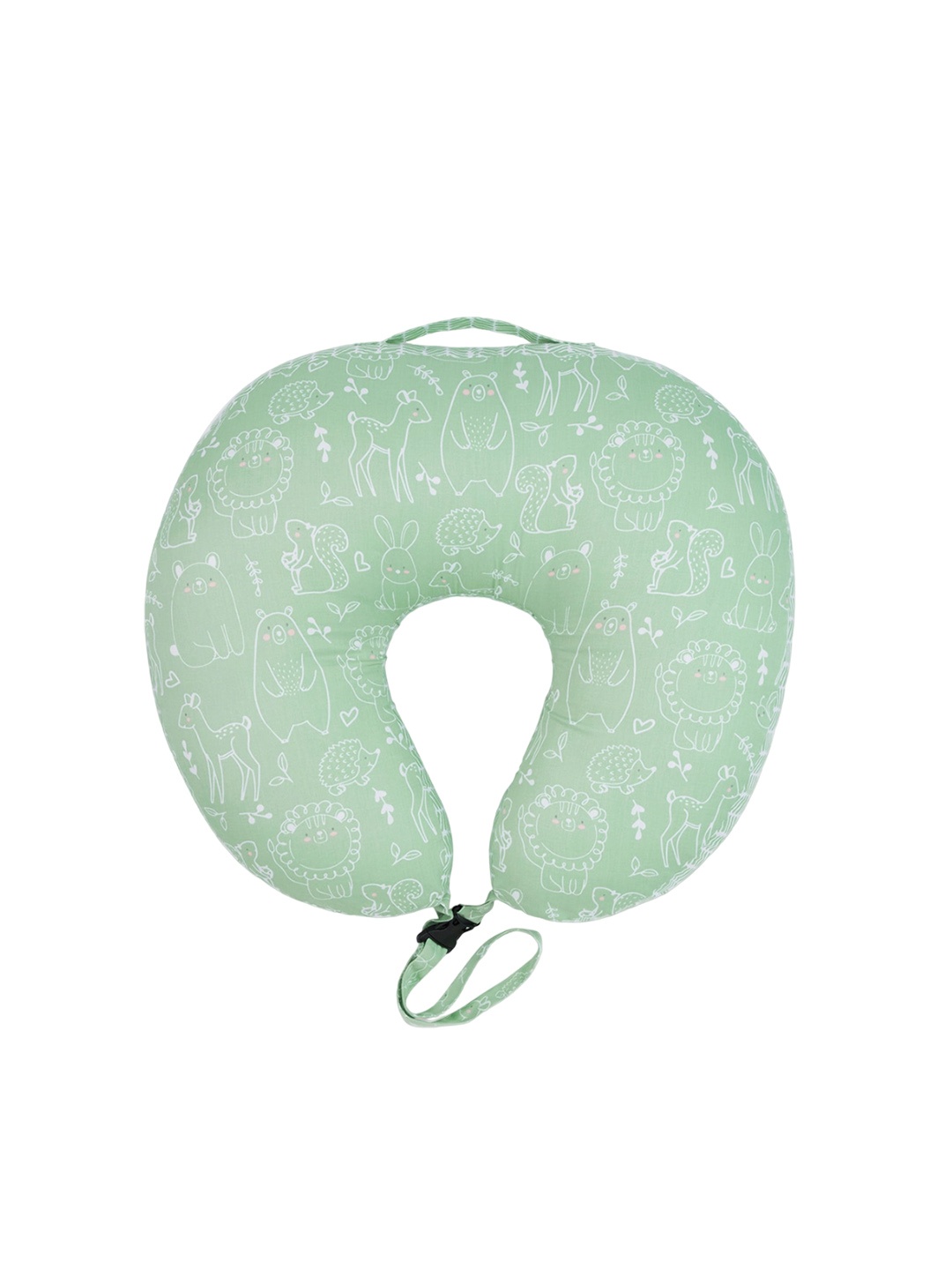 

haus & kinder Kids Pure Cotton U Shaped Baby Feeding Pillow, Green