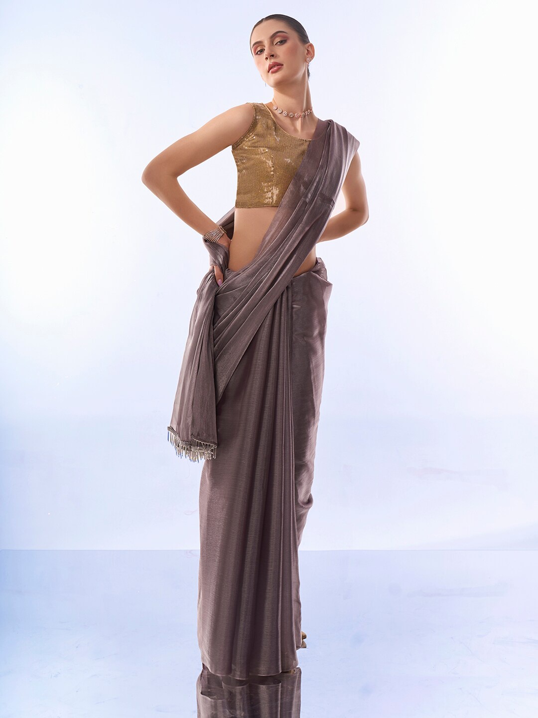 

Ishin Organza Saree, Silver