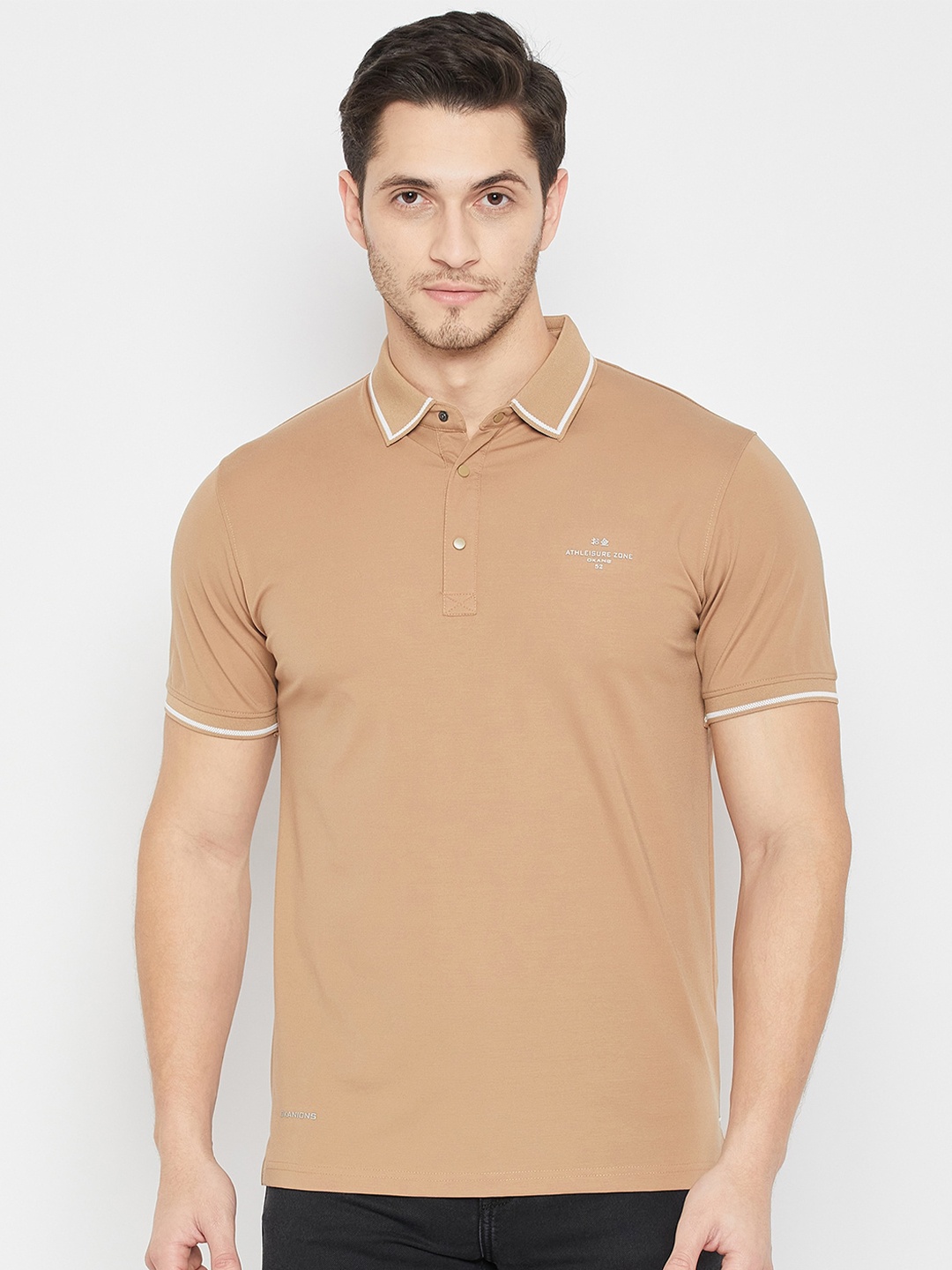 

Okane Men Polo Collar Pockets T-shirt, Tan