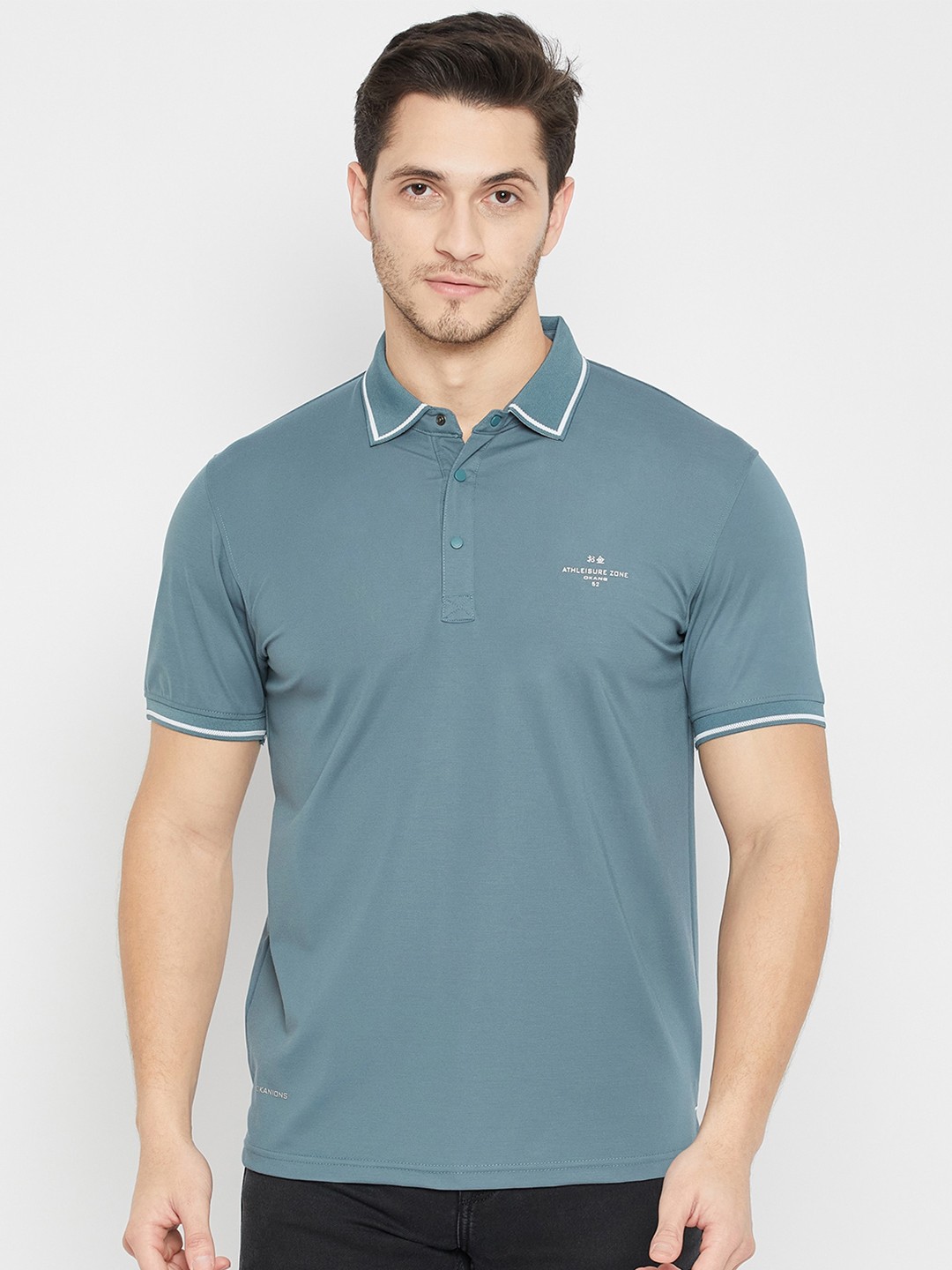 

Okane Men Polo Collar T-shirt, Green