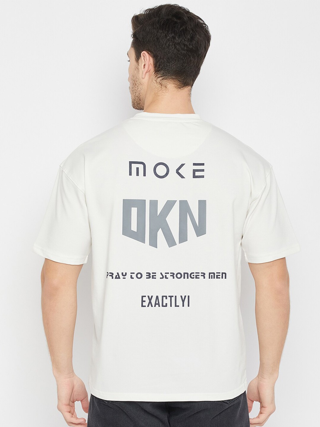 

Okane Men Typography Printed Extended Sleeves Pockets T-shirt, White