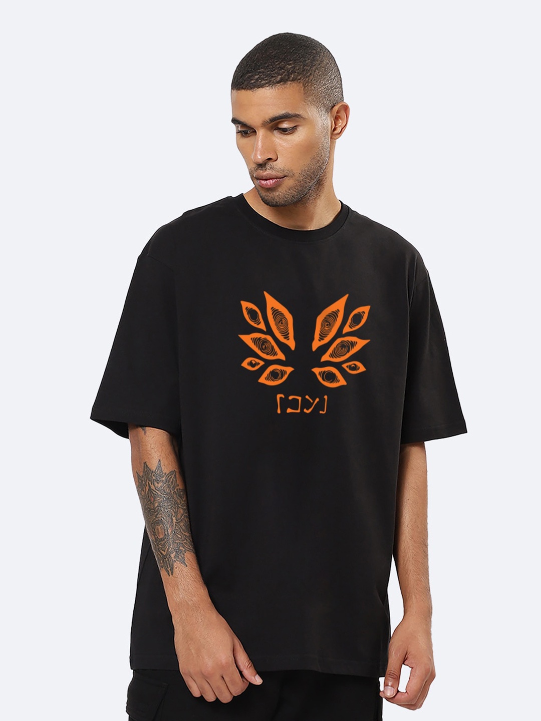 Mad Over Print Men Typography Printed T-shirt, Black