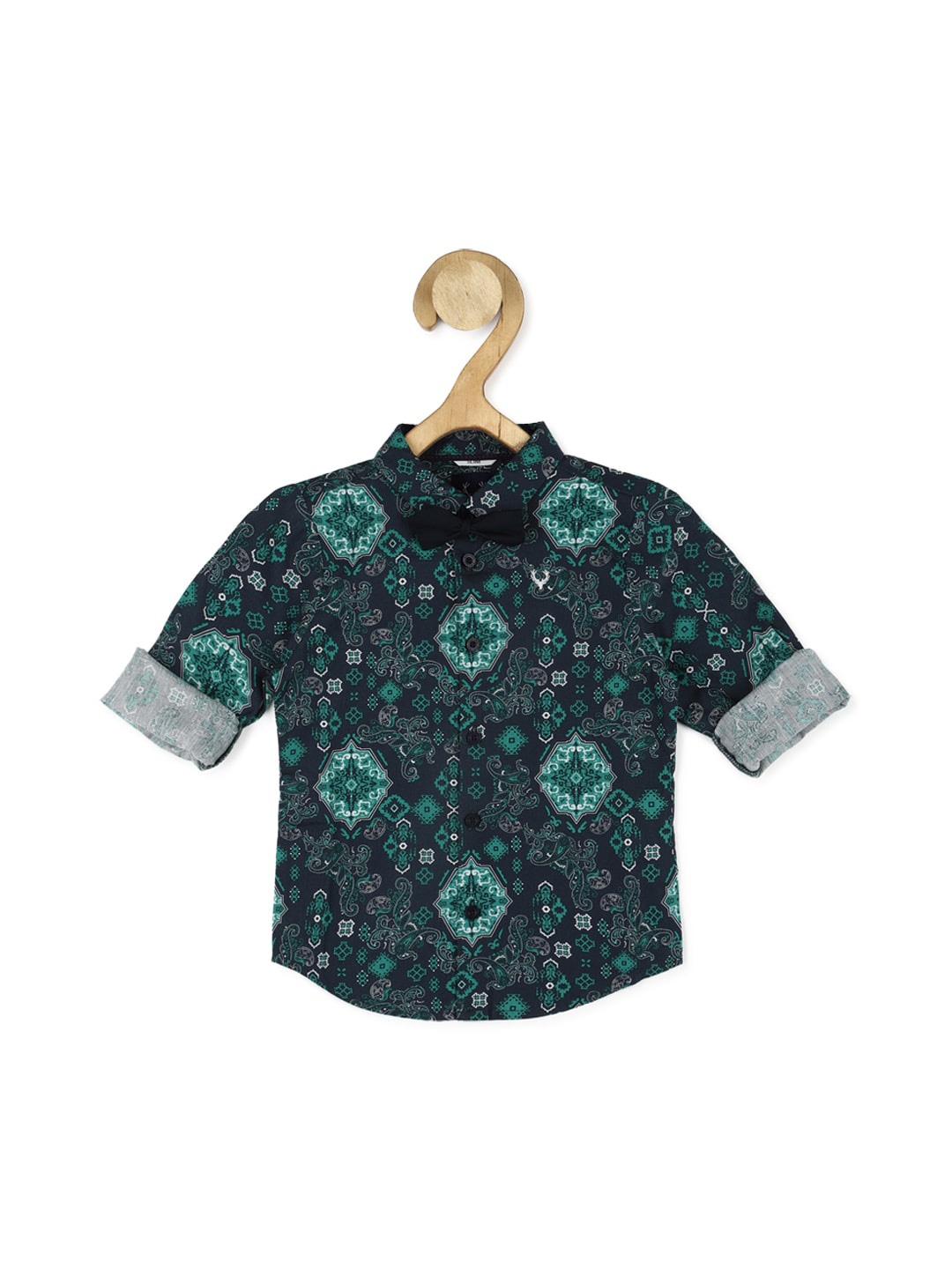 

Allen Solly Junior Boys Slim Fit Floral Opaque Printed Casual Shirt, Green